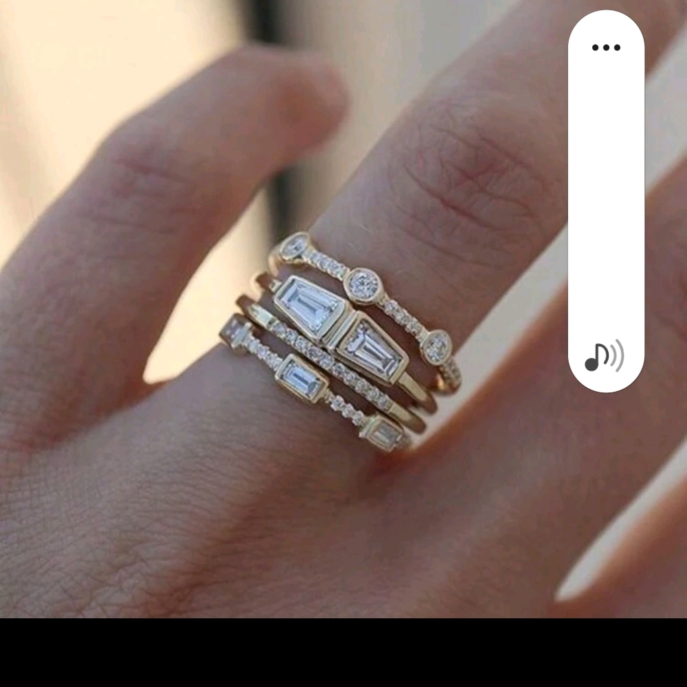 Elegant Gold and Silver Stacked Rings. New